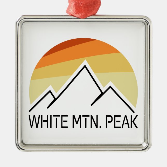 Ornamento De Metal White Mountain Peak California Retro (Frente)