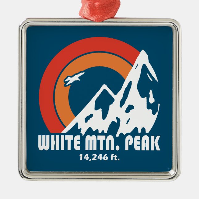 Ornamento De Metal White Mountain Peak California Sun Eagle (Frente)