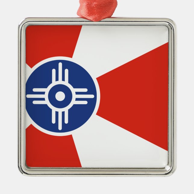 Ornamento De Metal Wichita Kansas ICT Flag (Frente)