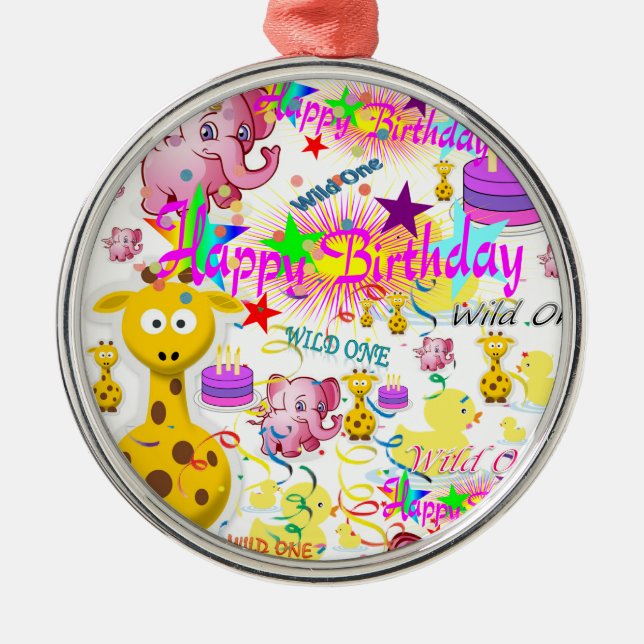 Ornamento De Metal Wild One First Birthday Ornament (Frente)
