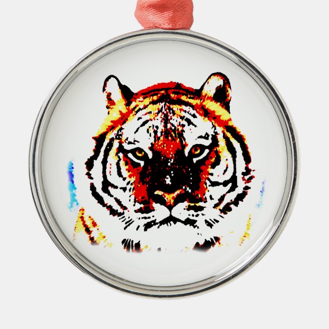 Ornamento De Metal Wild Tiger (Frente)