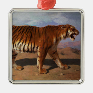 Ornamento De Metal Wild Tiger Stalking its Prey (por Rosa Bonheur)