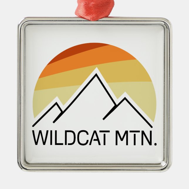 Ornamento De Metal Wildcat Mountain New Hampshire Retro (Frente)