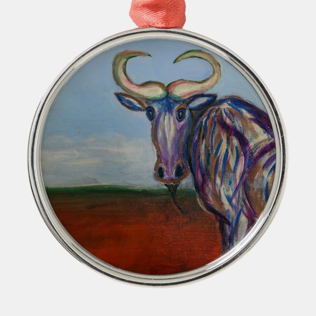Ornamento De Metal Wildebeest (Frente)