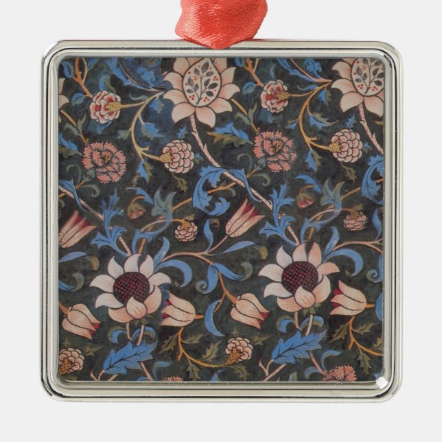 Ornamento De Metal William Morris Evenlode Textile Floral Art (Frente)