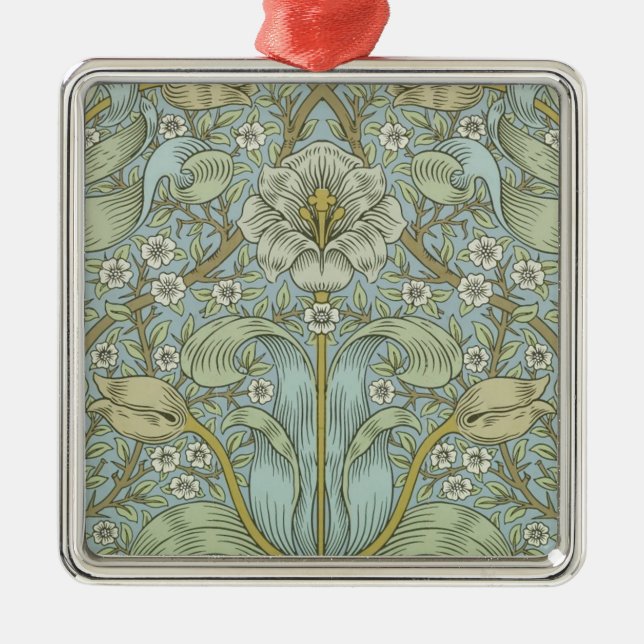 Ornamento De Metal William Morris Primavera Thicket Classic Pattern (Frente)