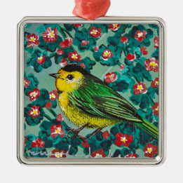 Ornamento De Metal Wilson's Warbler
