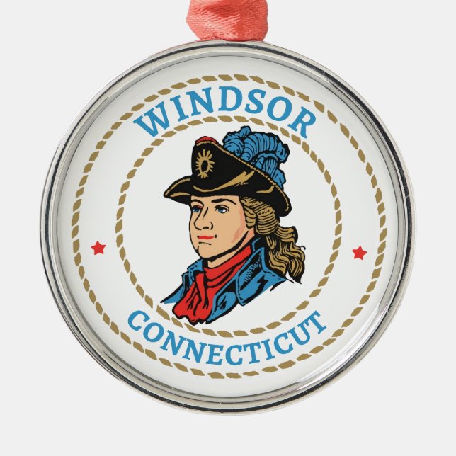 Ornamento De Metal Windsor Connecticut Colonial (Frente)