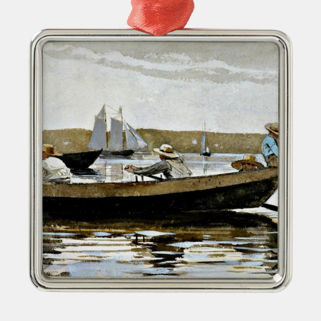 Ornamento De Metal Winslow Homer - Meninos em uma Secagem (Frente)