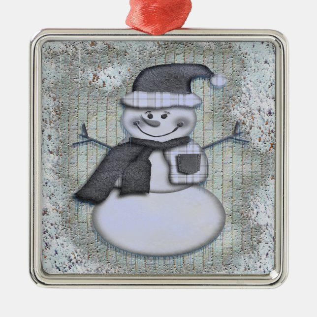 Ornamento De Metal Winter Frost Snowman (Frente)
