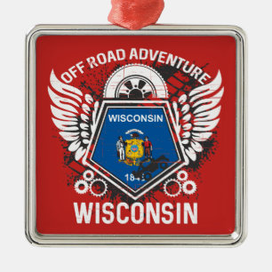 Ornamento De Metal Wisconsin Off Road Adventure 4x4 Trail Muding