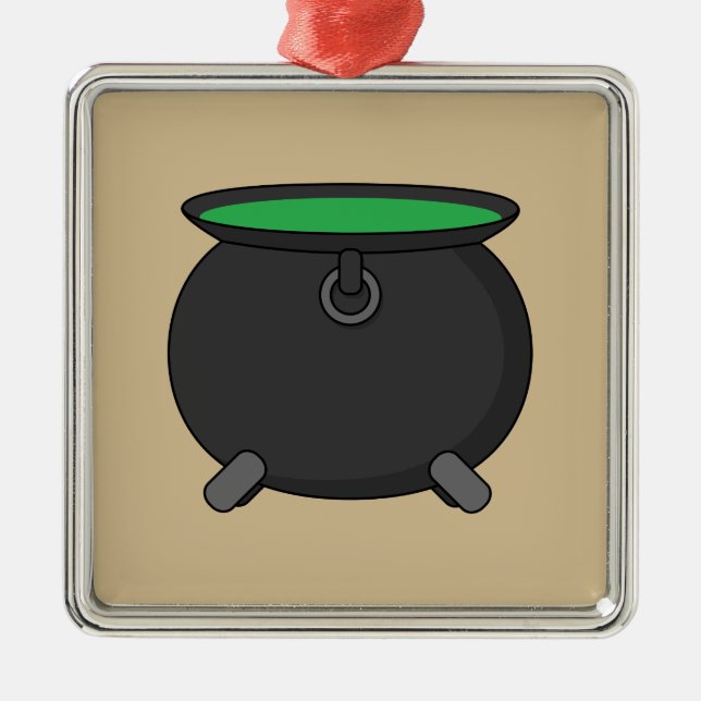 Ornamento De Metal Witch Cauldron (Frente)