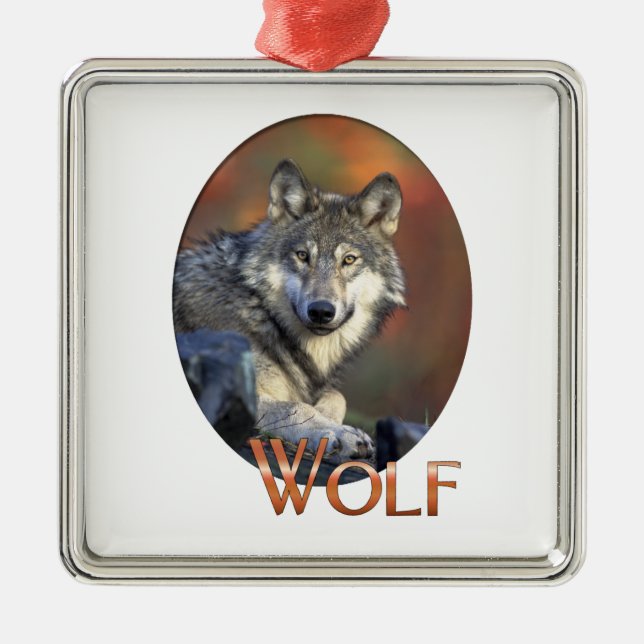 Ornamento De Metal Wolf Lovers Art (Frente)