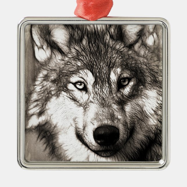 Ornamento De Metal Wolf Photographics Art Spirit Guide Animal Love (Frente)