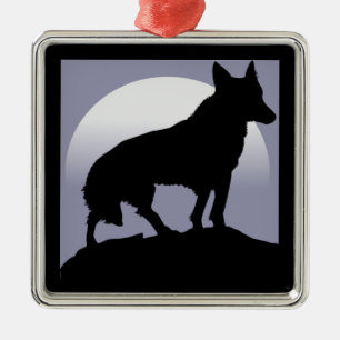 ORNAMENTO DE METAL WOLF SILHOUETTE