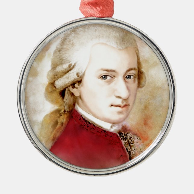 Ornamento De Metal Wolfgang Amadeus Mozart im Aquarell Stil (Frente)
