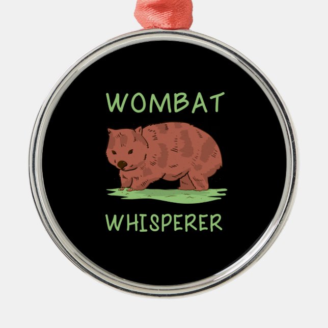 Ornamento De Metal Wombat Whisperer (Frente)