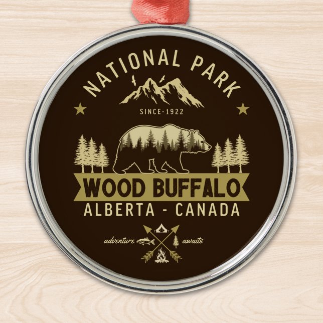 Ornamento De Metal Wood Buffalo National Park Rustic Landscape (Criador carregado)