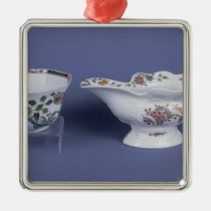 Ornamento De Metal Worcester deram forma ao barco de molho oval e