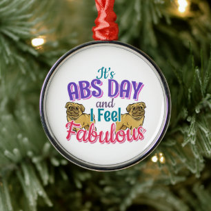 Ornamento De Metal Workout Principal No Dia Do Abs - Pug Dog Lover
