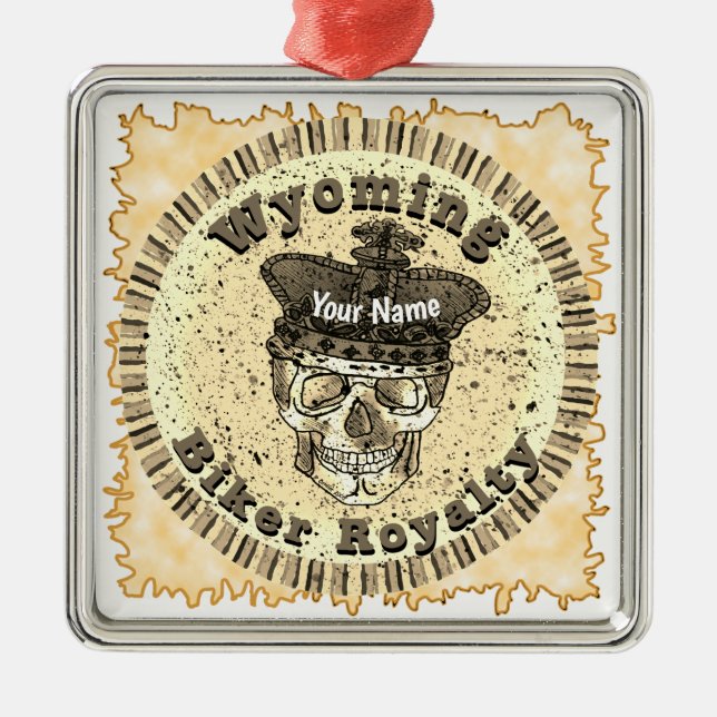 Ornamento De Metal Wyoming Biker  (Frente)