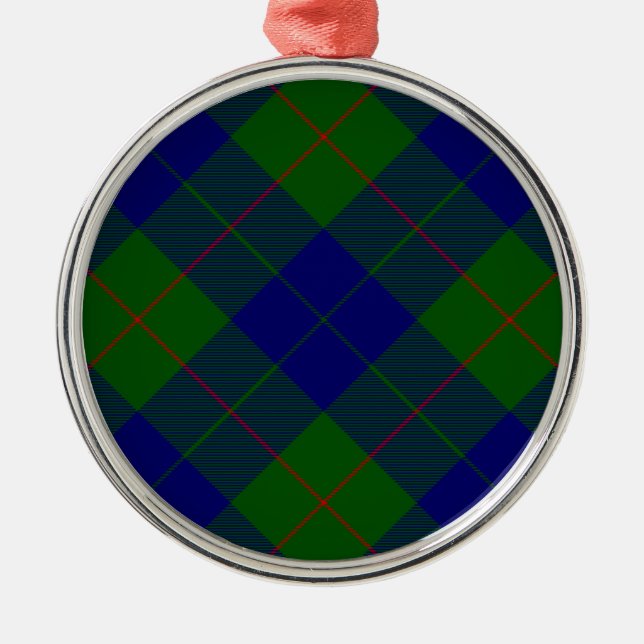 Ornamento De Metal Xadrez azul-tartan-de-clã-barro (Frente)