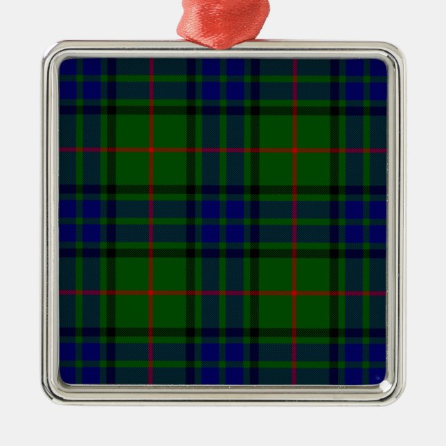 Ornamento De Metal Xadrez azul-tartan Lauder (Frente)