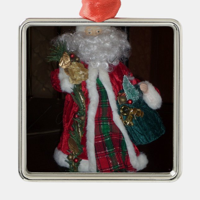 Ornamento De Metal Xadrez Real Papais noeis Hohoho Feliz Natal (Frente)