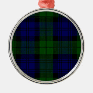 Ornamento De Metal xadrez verde azul de tartan Black Watch
