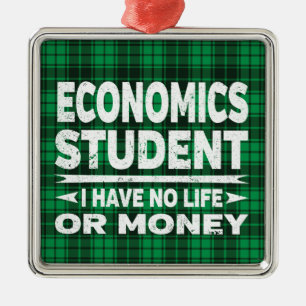 Ornamento De Metal Xadrez Verde do Major Student Economic College