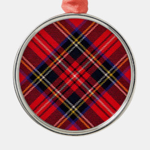 Ornamento De Metal Xadrez vermelha de Stewart tartan
