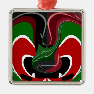 Ornamento De Metal Xícara de café Bandeira do Quênia Hakuna Matata