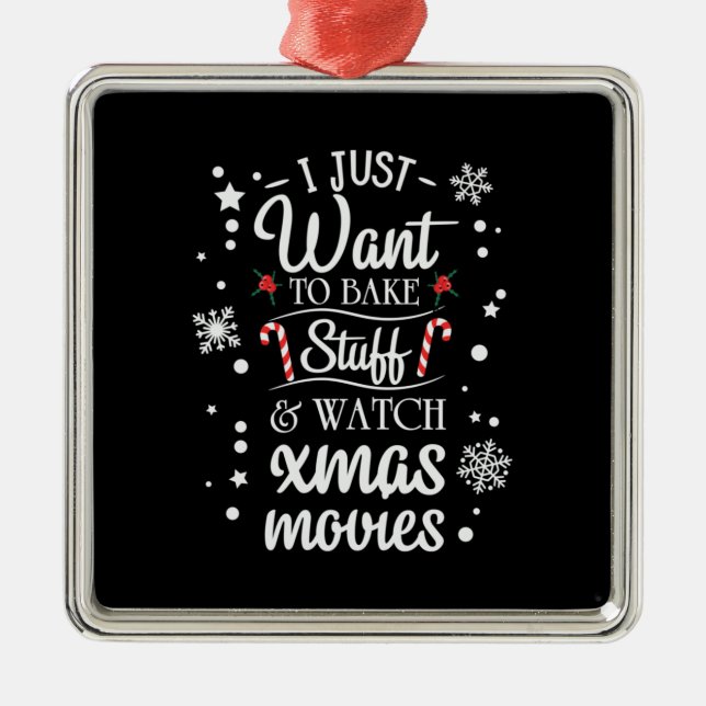 Ornamento De Metal Xmas Eu Só Quero Assar (Frente)