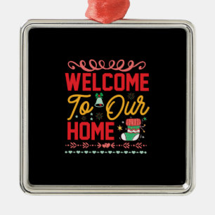 Ornamento De Metal Xmas Gift Welcome to Our Home