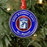 Ornamento De Metal XVIII Airborne Corps Keepsake Christmas<br><div class="desc">Display your pride in our Army's only Airborne Corps! This beautifully designed Commemorative Artwork makes a wonderful gift to any who are serving or have served in this Mighty Airborne Corps! This unique art design would be a wonderful gift for your Special Soldier who may be serving or have served...</div>