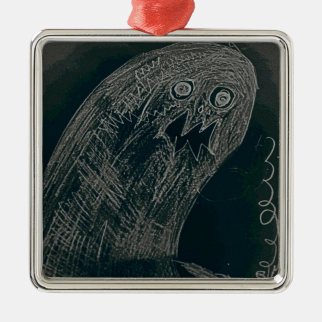 Ornamento De Metal yaie worm desenho e sua alma cresce escura (Frente)