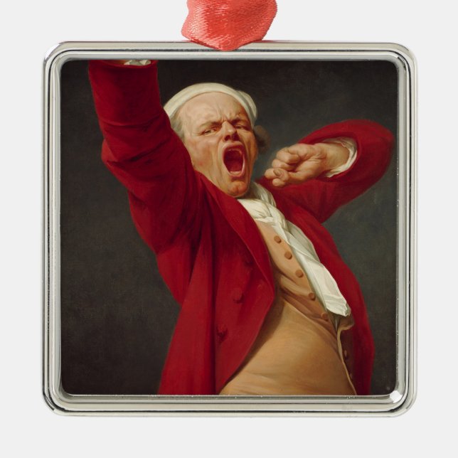 Ornamento De Metal Yawning Man (autorretrato) (por Joseph Ducreux) (Frente)