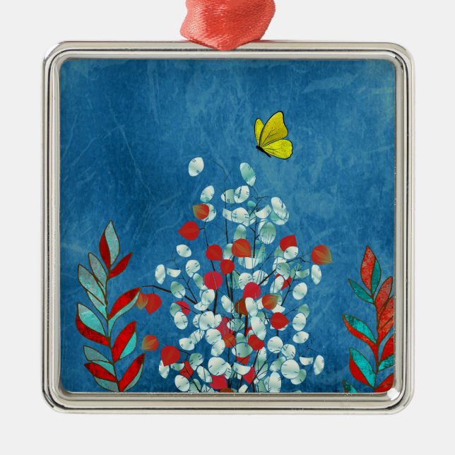 Ornamento De Metal Yellow Butterfly (Frente)