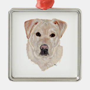 Ornamento De Metal Yellow Labrador Retriever