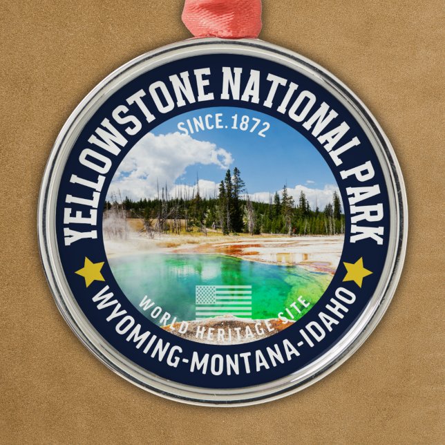 Ornamento De Metal Yellowstone National Park Forest Landscape (Criador carregado)