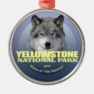 Ornamento De Metal Yellowstone NP (lobo cinzento) 2 PESOS