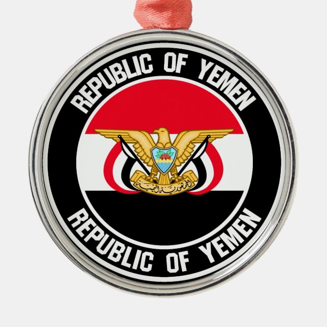 Ornamento De Metal Yemen Round Emblem (Frente)