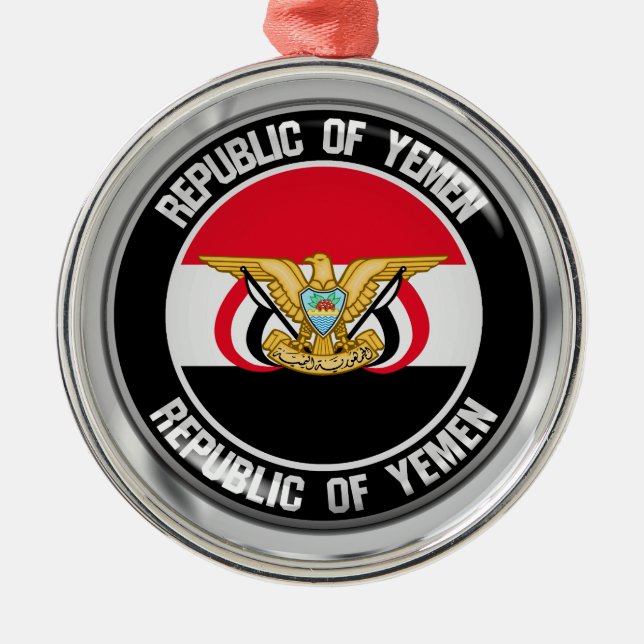 Ornamento De Metal Yemen Round Emblem (Frente)