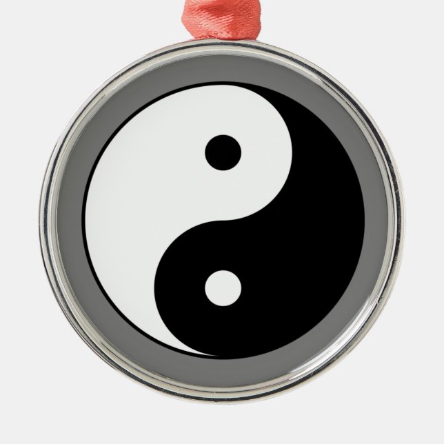 Ornamento De Metal Yin and Yang Symbol (Chinese Taoist Taijitu) (Frente)