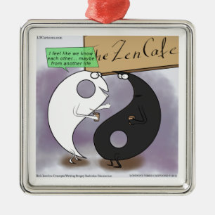 Ornamento De Metal Yin Meets Yang Zen Funny