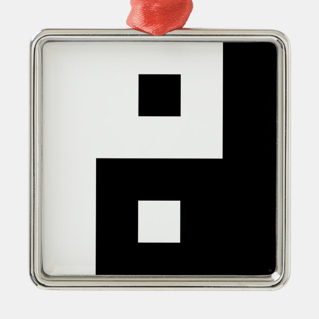 Ornamento De Metal Yin Yang ao quadrado (Frente)