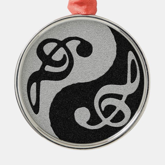 Ornamento De Metal yin yang music clave note (Frente)