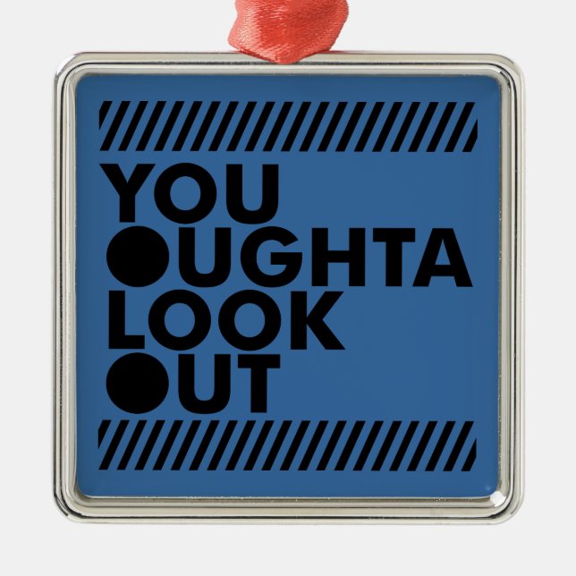 Ornamento De Metal YOLO com cuidado (Frente)