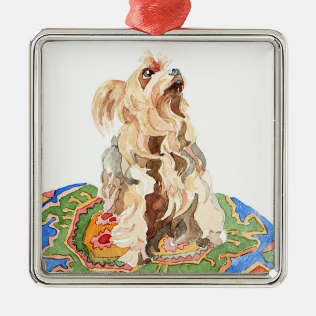 Ornamento De Metal Yorkshire terrier 2012 (Frente)