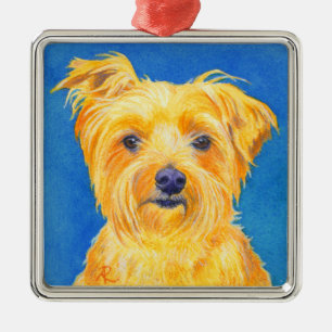 Ornamento De Metal Yorkshire Terrier Ornament - "Sammy"